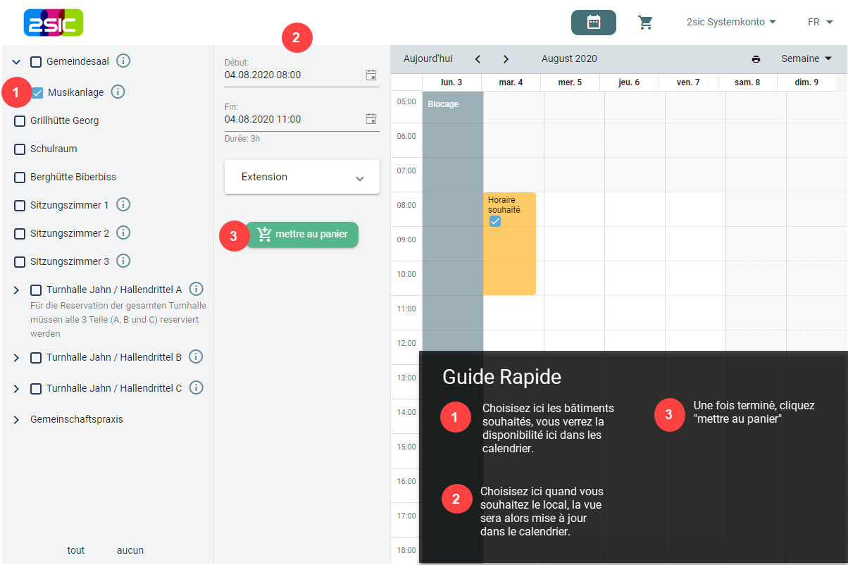 Systemumstellung auf Französich
